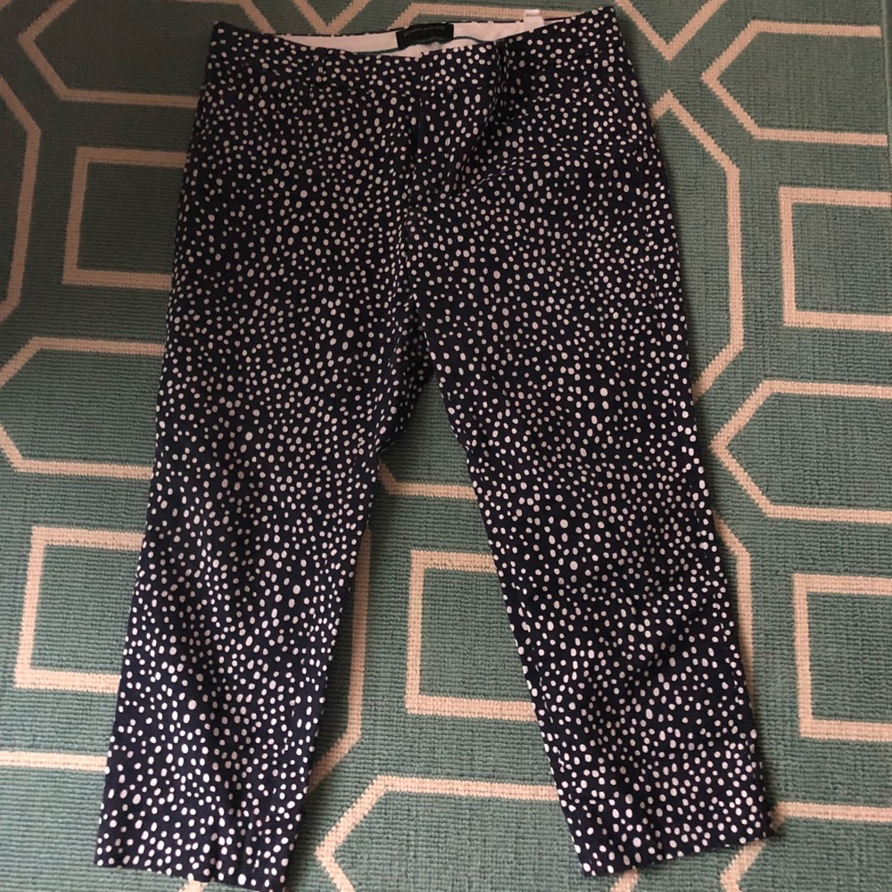 Navy Banana Republic petite cropped pants